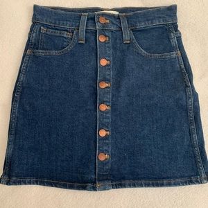 NWT Madewell stretch button mini denim skirt
